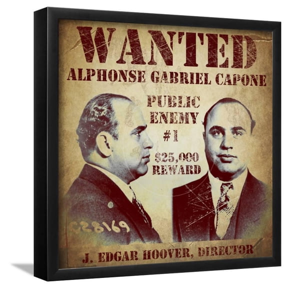 Al Capone Wanted, Framed Art Print Wall Art Sold by Art.Com