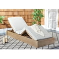 thumbnail image 4 of SAFAVIEH Vincent Wood Outdoor Chaise Lounge, Natural/White, 4 of 16