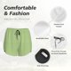 thumbnail image 4 of Balery Green Gingham Pantalones cortos deportivos para mujer con forro y dos bolsillos, elásticos, para entrenamiento, gimnasio, yoga-Small, 4 of 7