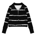 thumbnail image 4 of Hvobtty Toddler Girls Sweatshirts, Toddler Fall Tops, Middle Big Half Zip Crewneck Sweatshirt Long Sleeve Pullover Crop Kids Fleece Sweatshirts Black 5-6 Years, 4 of 4