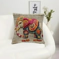 thumbnail image 5 of Aodebiao Colorful Elephant Print Pillow Cover Decorative Throw Pillowcase with Zipper Soft Accent Pillow for Sofa Bed Living Room Home Decor Bohemian Style Pillow Cover, 5 of 7