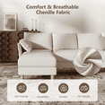 thumbnail image 6 of BedLuxury 100" U-Shape Sectional Sofa with Chaise, Chenille Modern Couch with High Legs for Living Room, Apartment, Beige, 6 of 10
