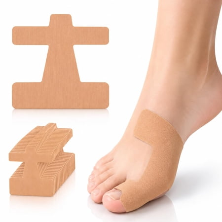 QARUN 40 Pcs Pre-Cut Bunion Tape-Elastic Kinesiology Tape for Bunions and Big Toe Hallux Valgus Foot Corrector Breathable Bunion Corrector Tape for Women&Men Foot Pain Relief(Skin Color)