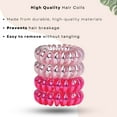 thumbnail image 4 of Kitsch Spiral Hair Ties for Women - Phone Cord & Coiled Hair Ties, 4pcs (Metallic Pink Crush), 4 of 11