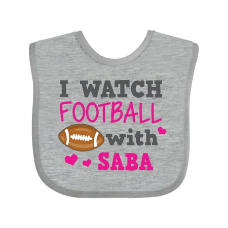 

Inktastic I Watch Football with My Saba Gift Baby Girl Bib