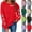Red, variant on Nmnitkp Sweatshirt for Women Christmas Shirt for Womens Tops Plus Size Long Sleeve Holiday Tee Tops Red,L