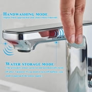 Chrome Bathroom Sink Faucet Smart Sensor 1 Hole LED Temp Display Lavatory Vanity Mixer Taps Touchless Bathroom Faucet
