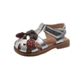 thumbnail image 7 of Gyujnb Girls Closed Toe Cherry Bow Sandals Hook Loop Soft Non- Summer Casual Shoes,4.5-5 Years, 7 of 7