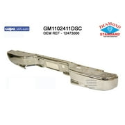 REAR STEP BUMPER FACE BAR; CHROME; FOR FLEETSIDE MODELS; MADE OF STEEL