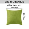 thumbnail image 5 of REGALWOVEN Linen Farmhouse Decorative Throw Pillow Covers Rustic Square Cushion Covers Set of 2 for Home Sofa Couch Green 20" x 20", 5 of 6