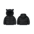 thumbnail image 4 of Toddler Boys and Girls Zip Up Warm Coat Cozy Track Jackets Hooded Puffer Casual Winter Fashion Lightweight Jackets with Pockets Loose Sweatshirts Oversized Trendy Long Sleeve Black 6 Years, 4 of 8