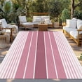 thumbnail image 2 of Pink Ombre Stripe Outdoor Rug 6x9 Ft - Reversible Patio Rug Outdoor Camping Rugs, Farmhouse Striped Gradient Washable Indoor Outdoor Area Rugs, Non-Slip Outdoor Carpet Runner for Deck/Porch, 2 of 8