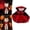 Red, variant on Gothic Vampire Cape Costume with Red Bat Bow and Stand Up Collar for Cats Small Dogs Cosplay Party Photo Booth (Red-22cm)