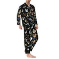 thumbnail image 2 of Lsque Butterfly1 Pattern Long Sleeve Pajama Set for Men - Soft 2-Piece Sleepwear and Loungewear Set with Pockets, Comfy Nightwear-Medium, 2 of 7