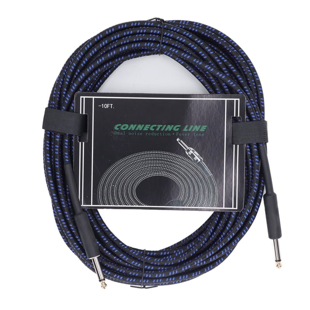 Cable para instrumentos musicales Nikou conexión guitarra eléctrica y bajo 10 metros color azul