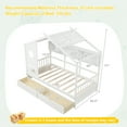 thumbnail image 3 of Gymax Lit Cabane Format Simple Cadre de Lit pour Enfants avec 2 Tiroirs de Rangement et Garde-Corps de Clôture Blanc, 3 of 10