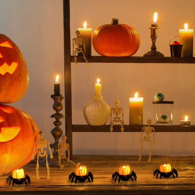 MVRLSH Clearance! Halloween Tea Lights Candles Battery Operated Halloween's Flameless LED Candles Tealights Flickering Candle For Halloween Decorations