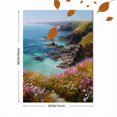 thumbnail image 3 of Coastal Seascape Wildflowers Oil Canvas Print, Wall Art for Living Room Bedroom Kitchen Dining Room Office Home, 3 of 8