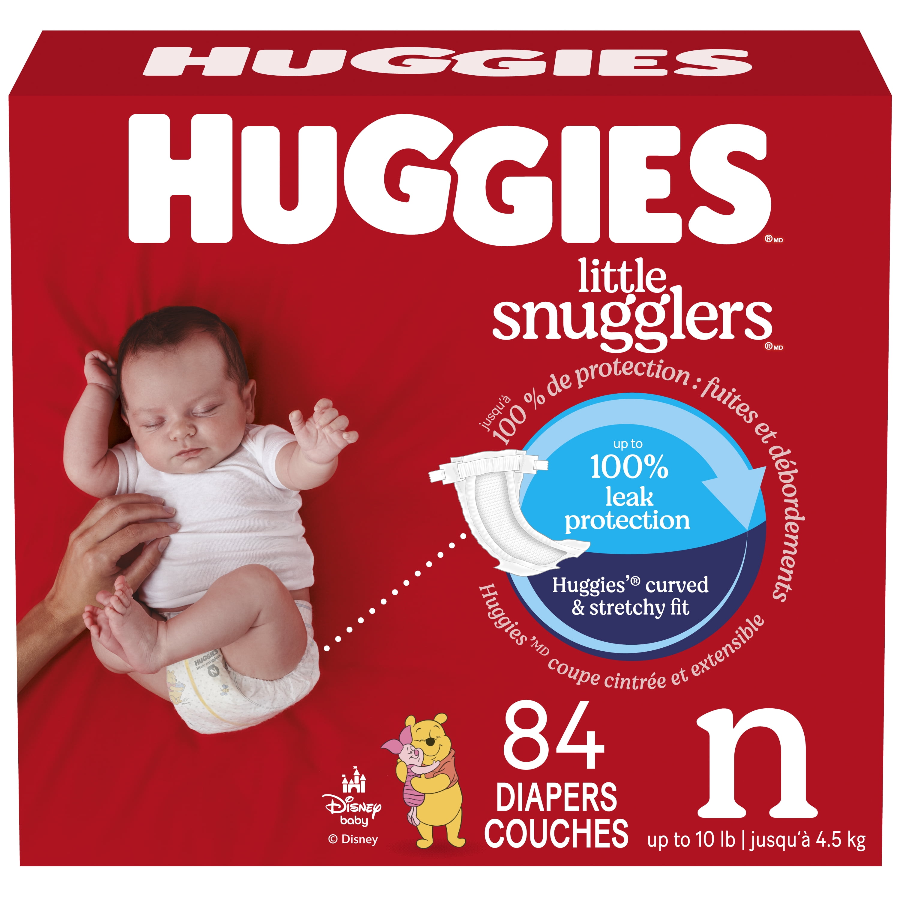HUGGIES Little Snugglers Baby Diapers, Giga Pack, Sizes NB-2 | 84-84 Count