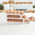 thumbnail image 2 of Egg Holder for Fridge, 3 Tiers Auto Rolling Forward Egg Storage Organizer for Refrigerator, Slim Space Saving Container, Dispenser - Egg Roller for Eggs 18 Count, 2 of 10
