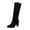 Black 2, variant on Wensltd Brown Suede Knee High Boots for Women Chunky High Heel Fashion Tall Boot Round Toe Side Zipper