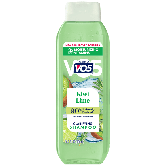 Alberto VO5 Kiwi Lime Clarifying Shampoo with Rosemary Extract, Paraben Free, Silicone Free, Vitamin-Enriched Formula for Deep Clean & Shine