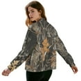 thumbnail image 3 of COEQINE Women's Bomber Jacket Zip Up Long Sleeve Varsity Shackets Lightweight Coat with Pockets, Stand Collar Loose Fit Casual Jacket Fall Winter Outfits, Small, Camo Hunting Forest, 3 of 7