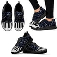 thumbnail image 1 of Zapatos planos casuales para mujer, zapatillas clásicas de malla con cordones y estampado musical de teclado de piano en 3D, calzado para mujer y niña, 1 of 6