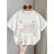 thumbnail image 1 of Girl's Back to School Graphic Short Sleeve T-Shirt - Cute Geometric Print with Pencils, Books & Rulers, Soft Stretchy Fabric, Round Neck Casual Top, Machine Washable | Comfortable Pullover, 1 of 3