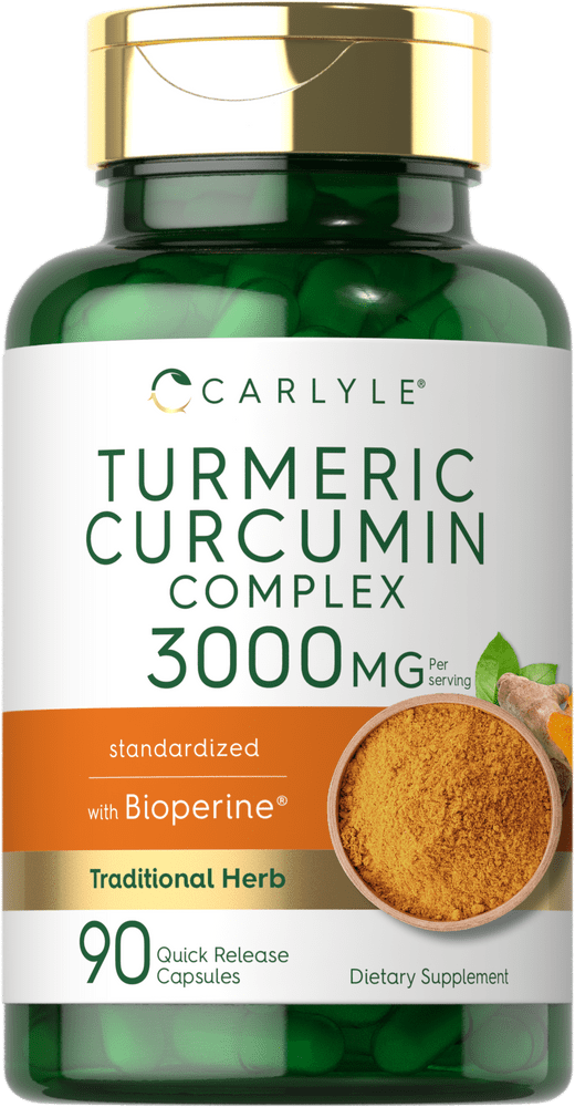 Turmeric Curcumin with Bioperine | 3000 mg  | 90 Powder Capsules | Joint Support Complex with Black Pepper | Non-Gmo, Gluten Free Supplement | By Carlyle