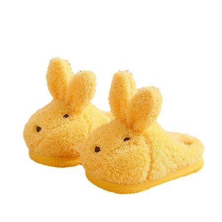

Binmer Winter Warm Home Kids Cotton Slippers Cute Bunny Pattern Indoor Cartoon Baby Soft Sole Flat Bottom Children Slip On Shoes