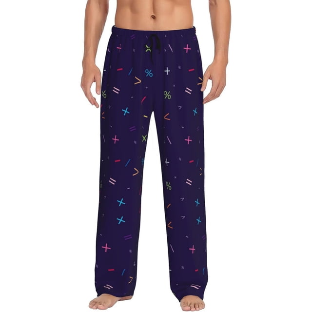 Balery Mathematical Symbols Pantalones de pijama para hombre, pijama ultraligero, pantalón de descanso-Small