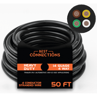 GearIT 8 Gauge Wire (50ft Each- Black/Red) Copper Clad Aluminum