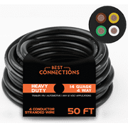 4 Way Trailer Wire Harness 14GA 50ft Insulated Stranded Cable Copper Clad