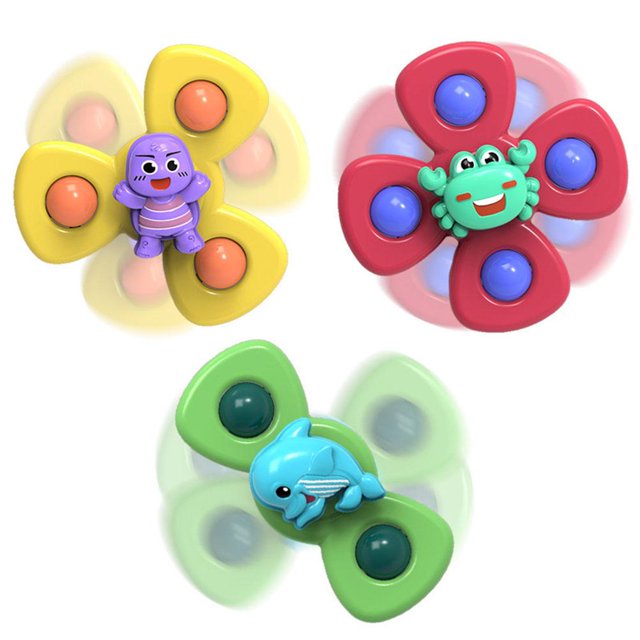 Ventosa De 3 Uds., Trompo De Juguete, Ventosa Para Bebé, Juego De Mesa Con Ventosa, Juguetes Para Principiantes Para Bebé seitruly BA000990-00