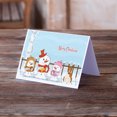 thumbnail image 2 of Merry Christmas Carolers Bull Terrier Red White Greeting Cards and Envelopes Pack of 8, 2 of 2