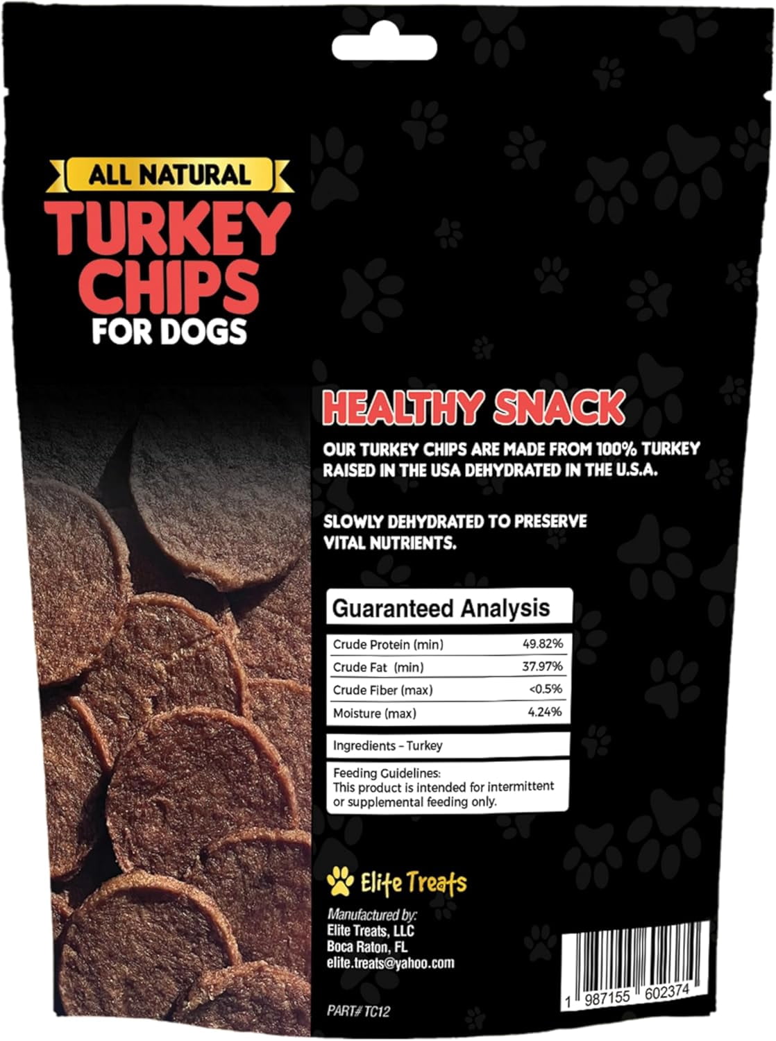 Turkey Chips for Dogs 12 oz, Dehydrated Turkey Chip Treats, All Natural, Single Ingredient, Healthy Treats, Made in USA, for Small, Medium & Large Dogs, 12 oz.