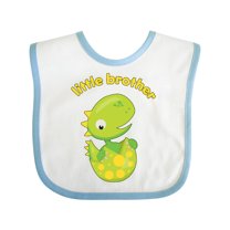 Inktastic Little Brother Dinosaur Boys Baby Bib