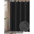 thumbnail image 3 of Cortina de Baño, Cortina de Ducha con Ganchos, Cortina de Baño para Ducha Impermeable y Antimoho, Ojales de Metal, Lavable a Máquina, para Hogar, Hotel (Negro), 3 of 4