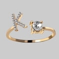 thumbnail image 2 of 26-Letter Gold Rings with Zircon and Rhinestone Adjustable Sturdiness - Perfect Gift for Women, 2 of 5