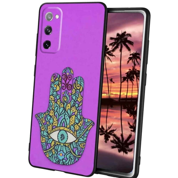 Compatible with Samsung Galaxy S20 FE Phone Case, Purple-Hand-of-Hamsa-3 Case Silicone Protective for Teen Girl Boy Case for Samsung Galaxy S20 FE