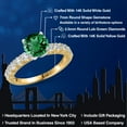 thumbnail image 2 of Gem Stone King 14K Two Tone Gold Green Nano Emerald and Lab Grown Diamond Engagement Ring for Women | 1.87 Cttw | Round 7MM | Gemstone May Birthstone | Size 5, 2 of 6