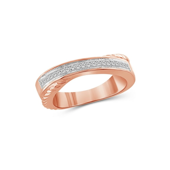 JewelersClub Diamond Rings for Women – Accent White Diamond Ring Jewelry– Rose Gold Over Silver Bands for Women –– Ring by JewelersClub