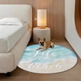 thumbnail image 3 of Blue Waves 6ft Round Rugs, Summer Beach Coastal Nautical Ocean Washable Non-Slip Area Rugs for Living Room Bedroom Kitchen, Soft Low Pile Dining Room Kicthen Circle Carpet, Indoor Floor Rug, 3 of 9