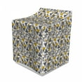 thumbnail image 1 of Grey and Yellow Washer Cover, Zig Zag Triangles Futuristic Design with Yellow Details, Dust and Dirt Free Decorative Print, 29" x 28" x 40", Charcoal Grey Marigold, by Ambesonne, 1 of 3