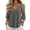 Grey, variant on Women Summer Clod Shoulder T-Shirts Tops Trendy Casual Loose Fit Tunic Tees Sexy Short Sleeve Plus Size Zipper Blue L