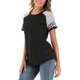 thumbnail image 4 of FUTATA Womens Short Sleeve T Shirts Crewneck Summer Casual Tops Tunics Basic Tee Fashion Raglan Blouses Baseball T Shirts,M-3XL, 4 of 7