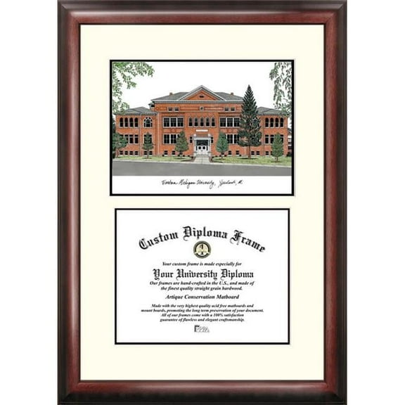 Campus Images MI995V Eastern Michigan University Scholar Stain Mahogany Frame