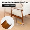 thumbnail image 5 of Solid Wood Frame Accent Chair, Mid-Century Modern Upholstered Armchair with Soft Thick Coushion, Single Sofa Armchair for Living Room, Bedroom and Balcont, 5 of 7