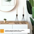 thumbnail image 4 of Candelabros negros con acabado de metal cromado, juego de 2, candelabros negros para velas cónicas, diseño geométrico y elegante para centro de mesa, 4 of 5